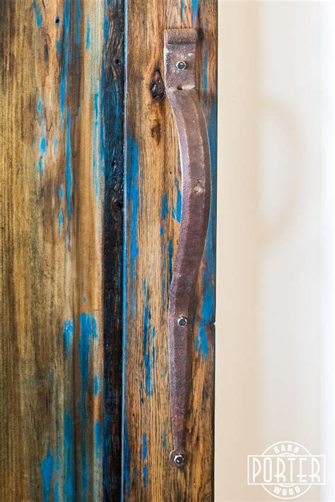 Blue Stained Sliding Door Porter Barn Wood