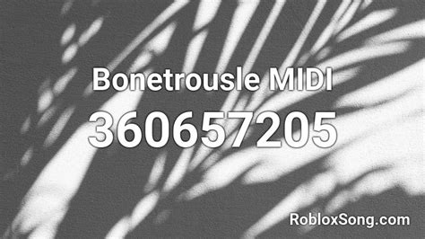 Bonetrousle Midi Roblox Id Roblox Music Codes