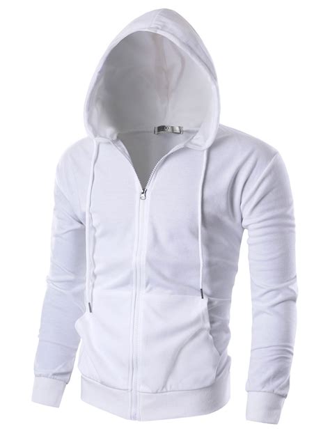 If you want to dress more comfortably, please order a size larger than what you normally wear. OHOO Mens Slim Fit Long Sleeve Lightweight Zip-up Hoodie ...