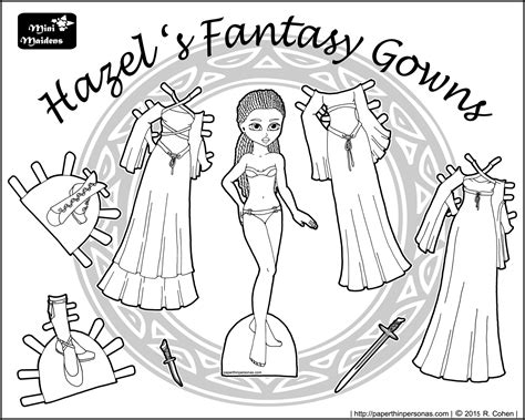 hazel s fantasy gowns black and white paper doll paper thin personas