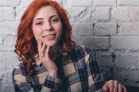 Portrait Of Attractive Caucasian Smiling Woman Stock Image Image Of