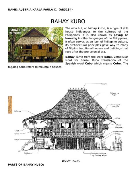 Parts Of A Bahay Kubo Philippine Architecture Filipino Architecture