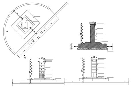 Structure Foundation Footing Drawing Cad File Cadbull