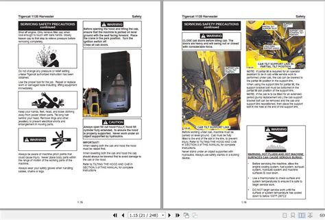 Tigercat 1135 Harvester Operator S Manual