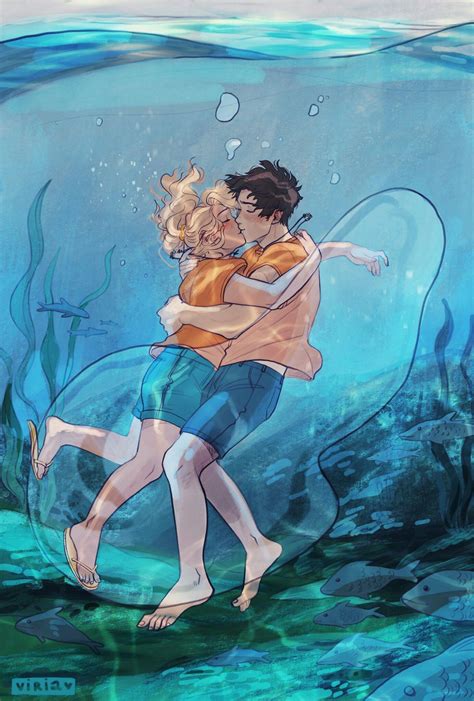 Percabeth Underwater Kiss The Last Olympian Eroi Dell Olimpo Olimpia Design Del