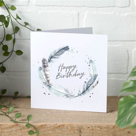 Actual Handwriting Feather Card