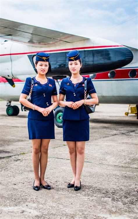 Air Koryo North Korea Stewardesses Posing With A Company An 24 Life In North Korea North