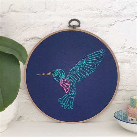 Hummingbird Embroidery Kit By Paraffle Embroidery | notonthehighstreet.com