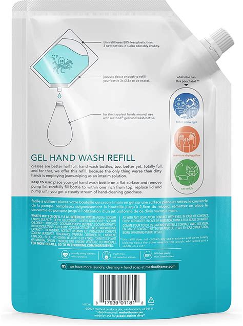 Method Gel Hand Soap Refill Waterfall 34 Oz 6 Pack Packaging May Vary