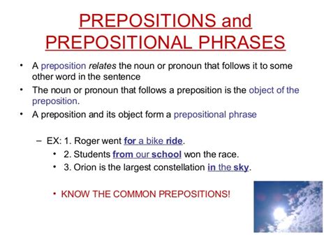 List of prepositional phrases | infographic. Prepositions and prepositional phrases