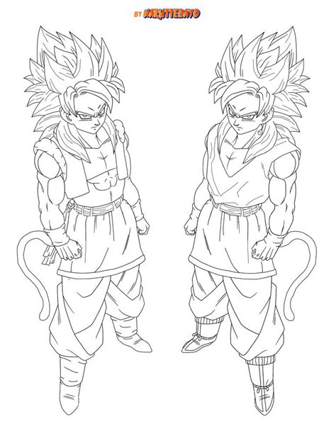 Lineart Super Vegetto Gogeta Ssj4 By Naruttebayo67 On Deviantart