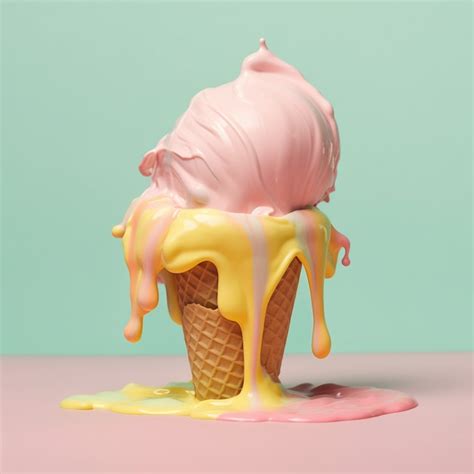 Premium Ai Image Delicious Ice Cream Melting