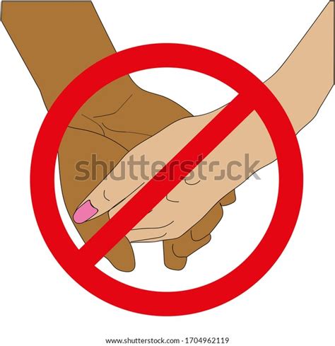 Touch Hands Forbidden No Handshakes Quarantine Stock Illustration