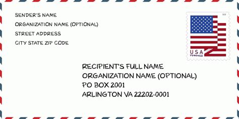 Address Po Box 2001 From 2001 To 2060 Arlington Va 22202 0001 Usa