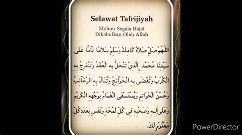 Selawat Tafrijiyah Youtube