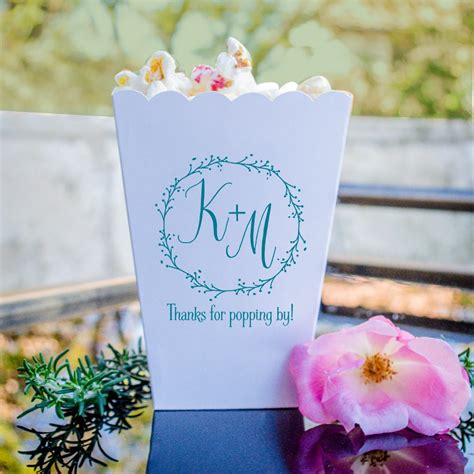 Personalized Popcorn Boxes Wedding Favors Monogrammed Wedding Favors
