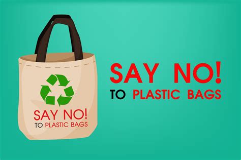 Say No To Plastic Bags Say No To Plastic Bags On Brick Background