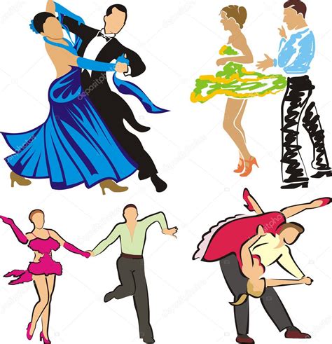 Dancing Ballroom Dancers Silhouettes — Stock Vector © Ciuciumama 8021398