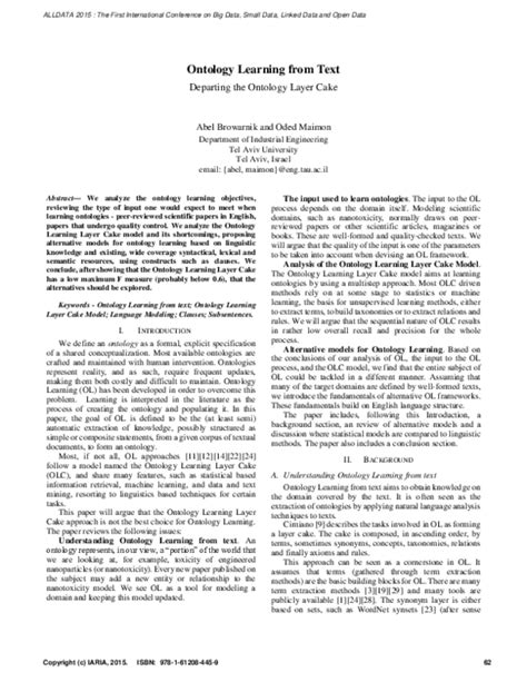 (PDF) Ontology Learning from Text Departing the Ontology Layer Cake ...
