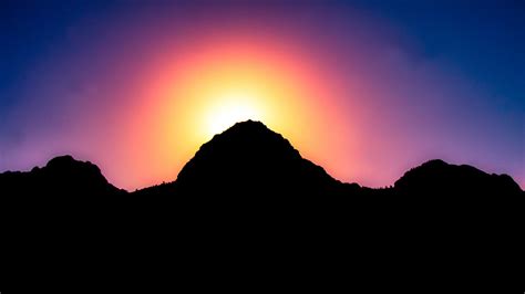 Sunset Silhouette Mountains Wallpapers Wallpaper Cave