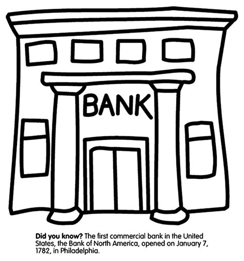 Bank Coloring Pages Kids Categories Building Sketch Coloring Page