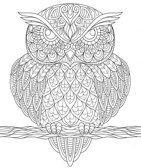 Owl Zentangle Coloring Page Owl Coloring Pages Bird