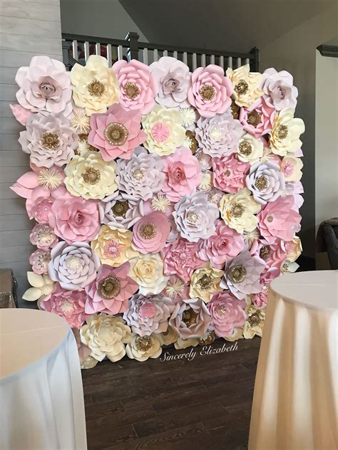 Paper Flower Wall Handcrafted Decor Paper Flower Wall Paper Flowers