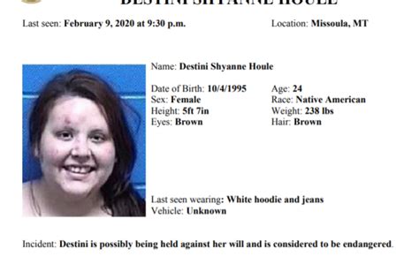 Update Missoula Woman Reported Missing Found Safe