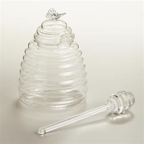 Made Of Contoured Glass In The Shape Of A Beehive Our Exclusive Honey Jar Features A Notched