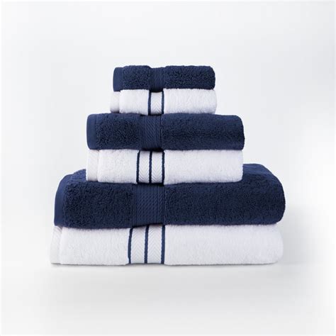 Impressions Hymnia Egyptian Cotton 6 Piece Towel Set Navy Blue