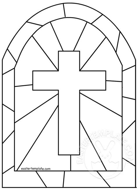 Free Printable Stained Glass Cross Easter Template
