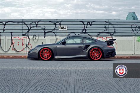 Porsche 997 Turbo On Hre P40sc Wheels In Brushed Red Uk Distributors