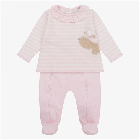 Dr Kid Pink 2 Piece Knitted Babygrow Childrensalon Outlet