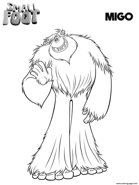 Girl's feet coloring page from face and body category. Smallfoot Migo Coloring Pages Printable