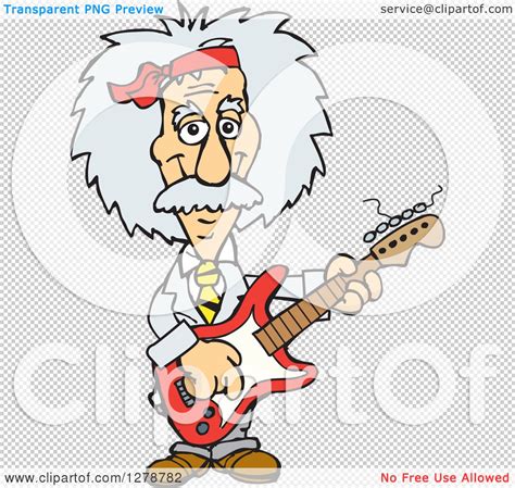Clipart Of A Happy Albert Einstein Scientist Musician Playing An