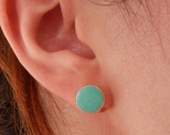 Round Turquoise Post Earrings