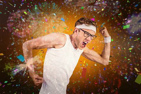 190 Nerd Young Man Flexing His Muscles Stock Photos Pictures