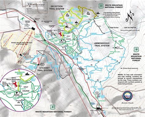 Nordic Trail Map Mount Washington Resort Bretton Woods Nh