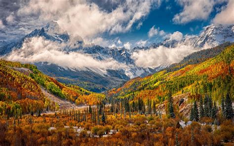 Autumn Mountain Landscape Hd Wallpaper Background Image