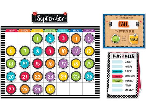 Bold And Bright Calendar Bulletin Board Set At Lakeshore Learning