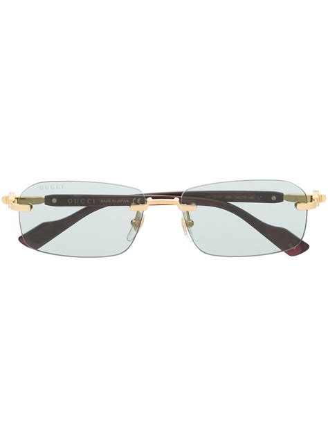 Gucci Eyewear Rimless Rectangle Frame Sunglasses Farfetch