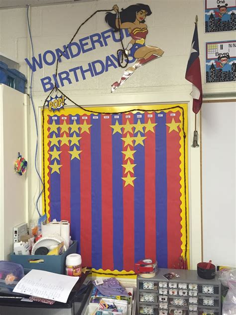 Superhero Classroom Wonder Woman Birthday Bulletin Board Classroom