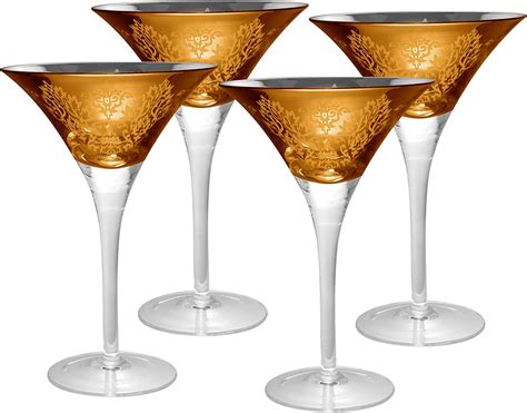 Artland Inc Gold Brocade Martini Glasses Set Of 4 Amazon Ca Home