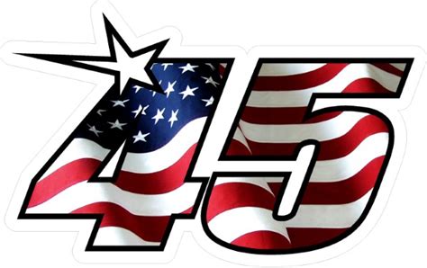 Number 45 American Flag Decal Sticker A