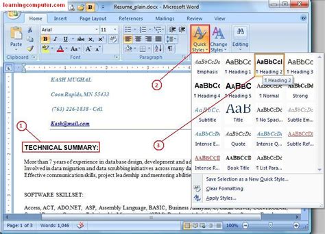 Learn Microsoft Office Word 2007 Home Tab It Online Training