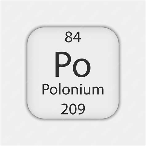 Símbolo De Polonio Elemento Químico De La Tabla Periódica Ilustración