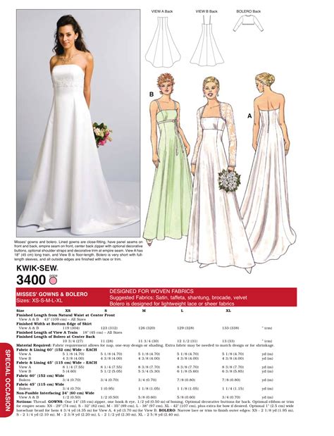 Printable Wedding Dress Patterns