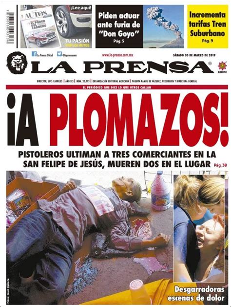 Periódico La Prensa México Periódicos De México Edición De Sábado