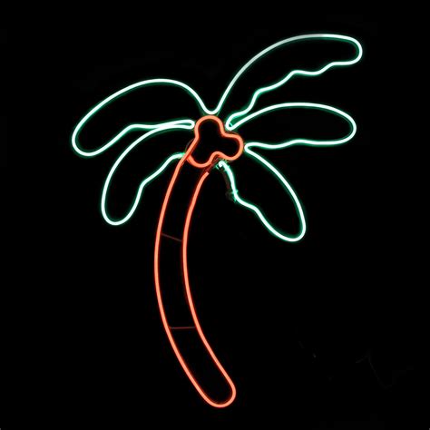 245 Neon Style Led Lighted Coconut Palm Tree Window Silhouette