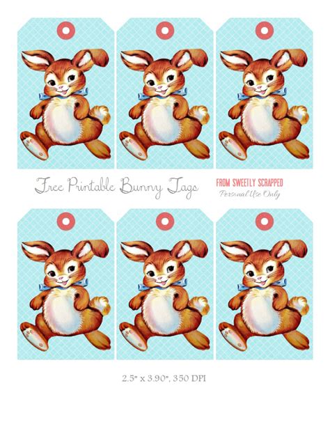 Sweetly Scrapped Free Printable Bunny Tags